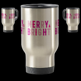 Merry & Bright, Frohe Weihnachten, Weihnachtsgesch Reisebecher
