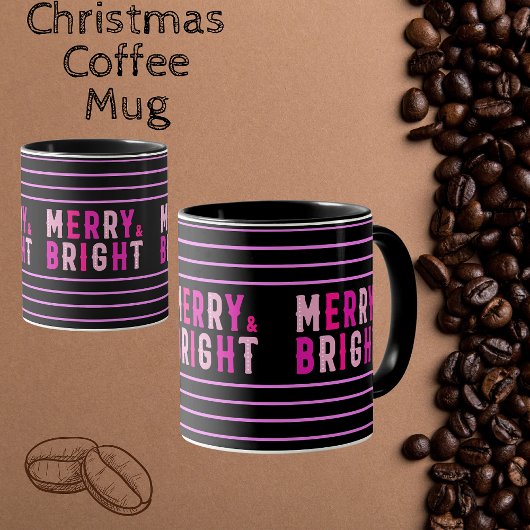 Merry & Bright, Frohe Weihnachten, Weihnachtsgesch Tasse