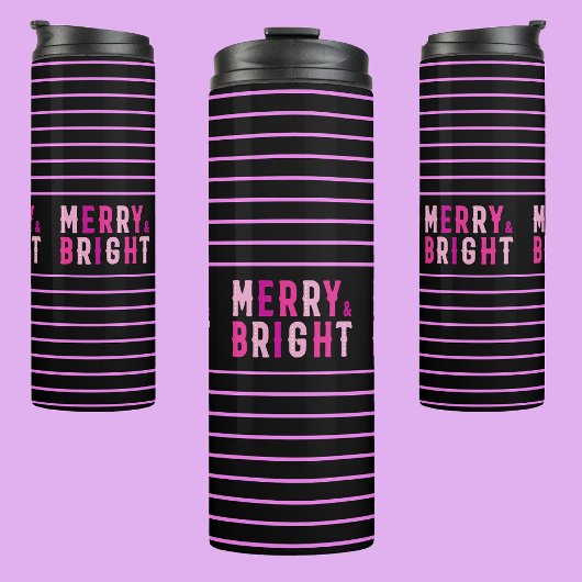 Merry & Bright, Frohe Weihnachten, Weihnachtsgesch Thermosbecher
