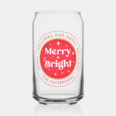 Merry & Bright Frohe Weihnachtsfeier Name Dosenglas (Vorderseite)