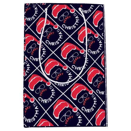 Merry & Bright, Frohe Weihnachtsmann Mittlere Geschenktüte (Vorderseite)