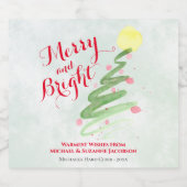 Merry & Bright Fun Abstrakter Weihnachtsbaum Bierflaschenetikett (Einzelnes Label)