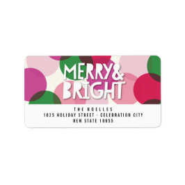 Merry & Bright Fun farbenfroh Confetti Dots Holida Adressaufkleber