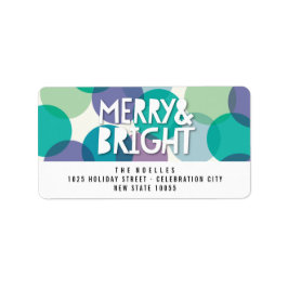 Merry & Bright Fun farbenfroh Confetti Dots Holida Adressaufkleber