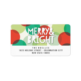 Merry & Bright Fun farbenfroh Confetti Dots Holida Adressaufkleber