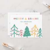 Merry & Bright Fun Pine Stilvolle Weihnachtskarten Karte (Vorderseite/Rückseite Beispiel)