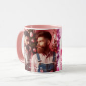 Merry & Bright Gay Retro Rosa | Benutzerdefinierte Tasse (Vorderseite Links)