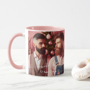 Merry & Bright Gay Retro Rosa   Benutzerdefinierte Tasse