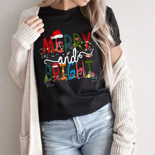 Merry & Bright, Geschenk für Weihnachten Shirt, Ur T-Shirt