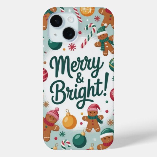 Merry & Bright Gingerbread Man iPhone / iPad Gehäu Case-Mate iPhone Hülle (Rückseite)