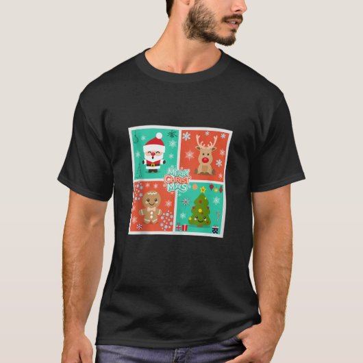 Merry Bright Gingerbread Weihnachtsbaum Niedlich S T-Shirt (Vorderseite)