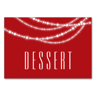 Merry & Bright Glitzern Holiday Table Food Card Tischnummer
