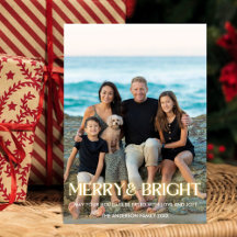 Merry & Bright glühend Moderner Schriftart Ein Fot