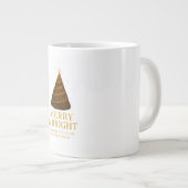 Merry & Bright Gold Glitter Christmas Jumbo Mug Jumbo-Tasse (Vorderseite Rechts)