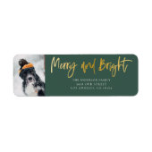 Merry & Bright Gold & Green Christmas Foto (Vorne)