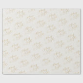 Merry & Bright Gold Script Christmas Geschenkpapier (Flach)