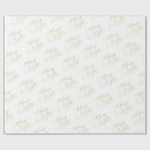 Merry & Bright Gold Script Christmas Geschenkpapier (Flach)