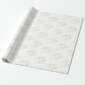 Merry & Bright Gold Script Christmas Geschenkpapier (Ungerollt)