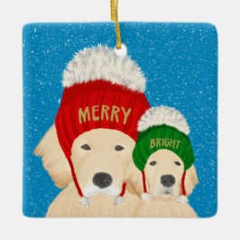 Merry Bright Golden Dogs Weihnachtsschmuck 2022