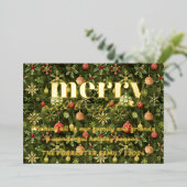 Merry Bright green Christmas Folien Feiertagskarte (Stehend vorne)