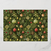 Merry Bright green Christmas Folien Feiertagskarte (Rückseite)