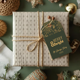 Merry & Bright Green Poinsettia Holiday-Geschenk-T Geschenkanhänger