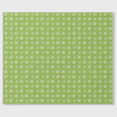 Merry & Bright Green / White Christmas Snowflake Geschenkpapier (Flach)