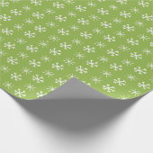 Merry & Bright Green / White Christmas Snowflake Geschenkpapier (Ecke)