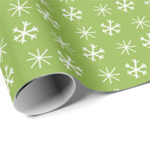 Merry & Bright Green / White Christmas Snowflake