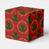 Merry-Bright Green Xmas Candle-Sq Bevorzugung Box Geschenkschachtel (Rückseite)
