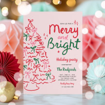 Merry & Bright Hand gezeichnete Weihnachtsfeier