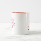 Merry & Bright Hand Letters Zweifarbige Tasse (Mittel)