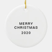 Merry & Bright Hand Script | B&W Keramik Ornament (Hinten)