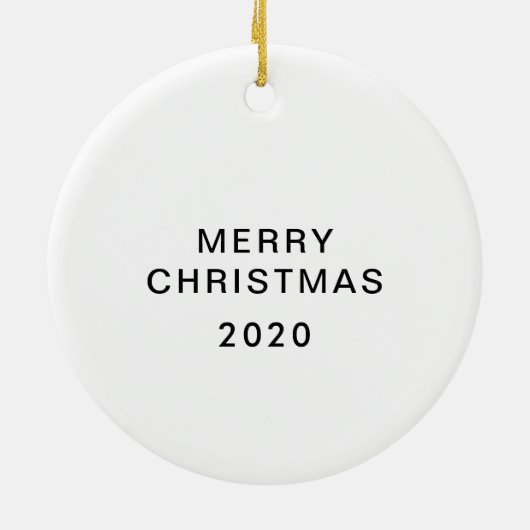 Merry & Bright Hand Script | B&W Keramik Ornament (Hinten)