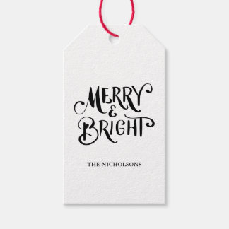 Merry & Bright Handgeschriebenes Skript Geschenkanhänger