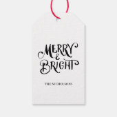 Merry & Bright Handgeschriebenes Skript Geschenkanhänger (Rückseite)