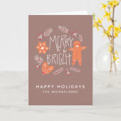 Merry & Bright | Happy Holidays Karte (Gelbe Blume)