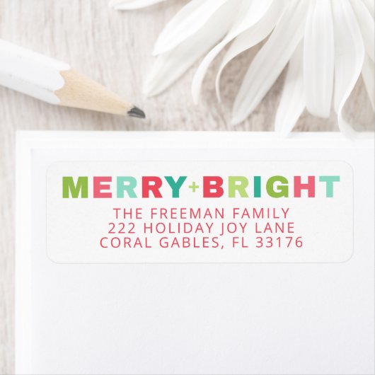 Merry + Bright Holiday Address Label (Insitu)