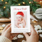Merry & Bright Holiday Birth Announcement Card Einladung