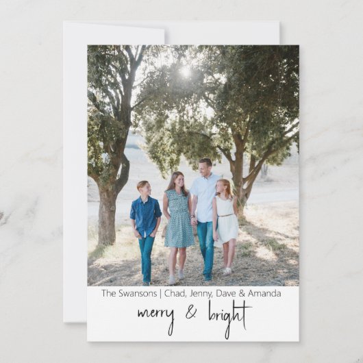 Merry & Bright Holiday Card Feiertagskarte (Vorderseite)