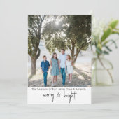 Merry & Bright Holiday Card Feiertagskarte (Stehend Vorderseite)