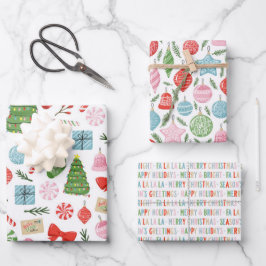 Merry & Bright Holiday Cheer Packpapier Blätter