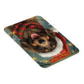 Merry Bright Holiday Dog Postcard Magnet (Rechte Seite)