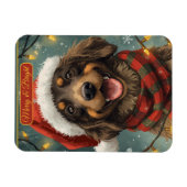 Merry Bright Holiday Dog Postcard Magnet (Horizontal)
