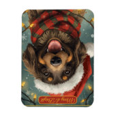 Merry Bright Holiday Dog Postcard Magnet (Vertikal)