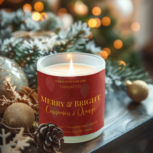 Merry & Bright Holiday | Editable Christmas Candle Quadratischer Aufkleber
