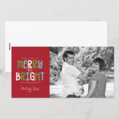 Merry & Bright Holiday Foto Gruß Feiertagskarte (Vorne/Hinten)