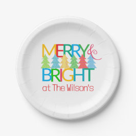 Merry & Bright Holiday Paper Plate Pappteller