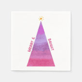 Merry & Bright Holiday Tree Serviette (Vorderseite)
