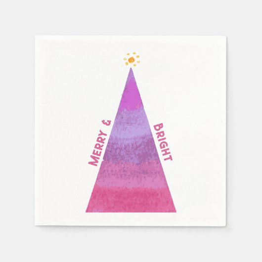 Merry & Bright Holiday Tree Serviette (Vorderseite)